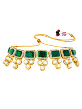 Radiant Kundan Green Stone Choker Set