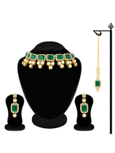 Radiant Kundan Green Stone Choker Set