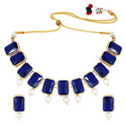 Horizon Beauty Crystal Pearl Necklace - Blue