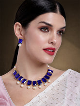 Blue Horizon Beauty Crystal Pearl Necklace Set