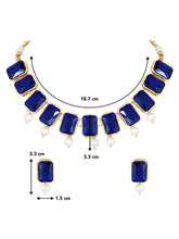 Blue Horizon Beauty Crystal Pearl Necklace Set