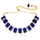 Horizon Beauty Crystal Pearl Necklace - Blue