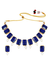 Horizon Beauty Crystal Pearl Necklace - Blue