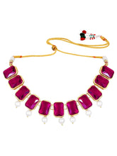 Horizon Beauty Crystal Pearl Necklace - Rani Pink