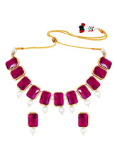 Horizon Beauty Crystal Pearl Necklace - Rani Pink