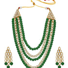Bliss Kundan Faux Pearl Necklace Set - Green
