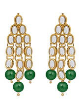 Green Bliss Kundan Faux Pearl Long Necklace Set