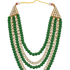 Bliss Kundan Faux Pearl Necklace Set - Green