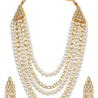 Bliss Kundan Faux Pearl Necklace Set - White
