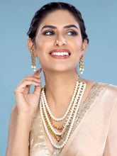 Bliss Kundan Faux Pearl Necklace Set - White