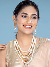 Bliss Kundan Faux Pearl Necklace Set - White