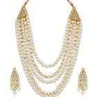 Bliss Kundan Faux Pearl Necklace Set - White