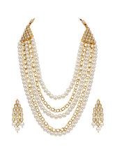 Green Bliss Kundan Faux Pearl Long Necklace Set