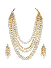 Bliss Kundan Faux Pearl Necklace Set - White