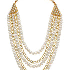 Bliss Kundan Faux Pearl Necklace Set - White
