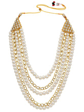 Bliss Kundan Faux Pearl Necklace Set - White