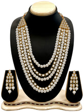 Green Bliss Kundan Faux Pearl Long Necklace Set