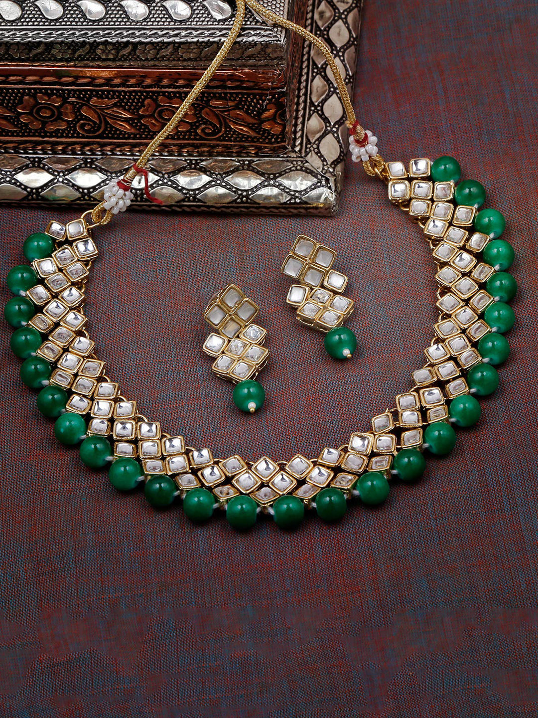 Radiant Greens Kundan Necklace Set