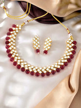 Radiant Maroons Kundan Necklace Set - Maroon