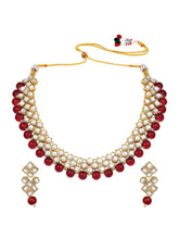 Radiant Maroons Kundan Necklace Set - Maroon