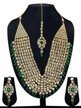 Green Glam Statement Necklace Set