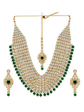 Green Glam Statement Necklace Set