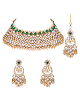 Radiant Reverie Polki Look Kundan Necklace Set with Maangtikka