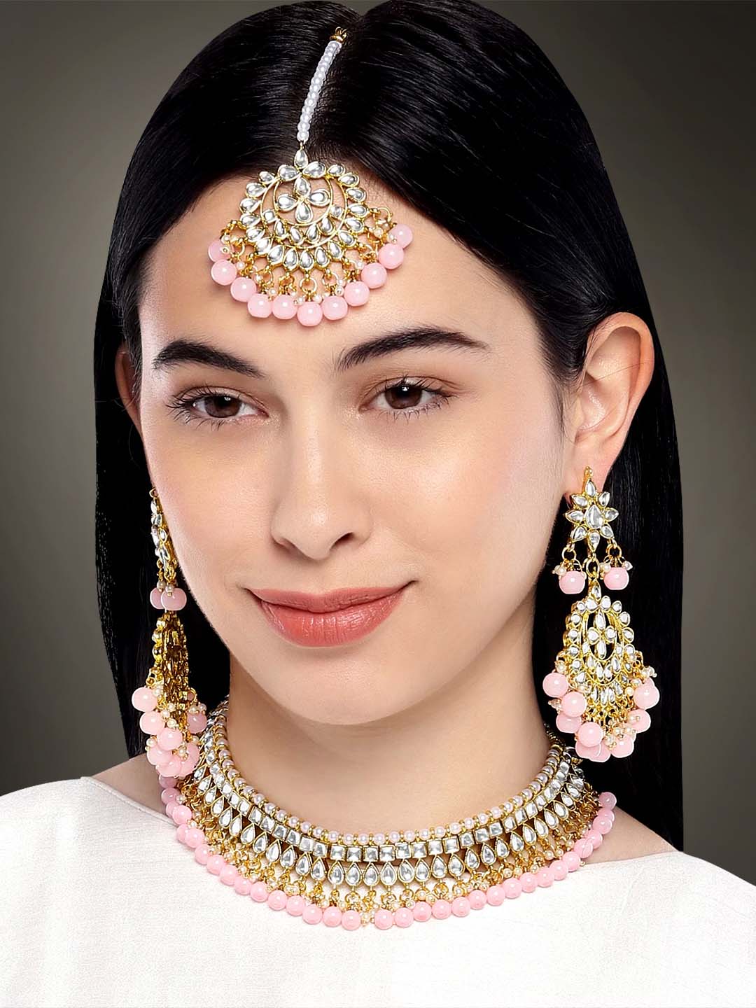 Pink Marvel Kundan Choker Set