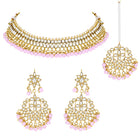 Peora Blush Pink Kundan Pearl Jewellery Set