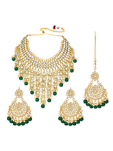 Bridal Bliss Green Kundan Pearl Necklace Set