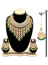 Bridal Bliss Green Kundan Pearl Necklace Set