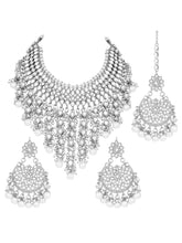 Bridal Bliss Silver Kundan Pearl Necklace Set