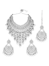 Bridal Bliss Silver Kundan Pearl Necklace Set