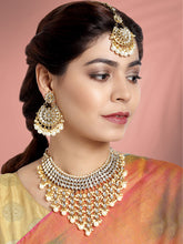 Bridal Bliss Silver Kundan Pearl Necklace Set