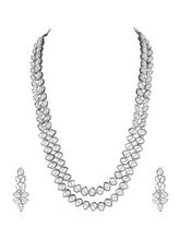 Silver Splendour Kundan Long Necklace Set