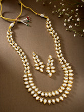 Silver Splendour Kundan Long Necklace Set