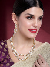 Silver Splendour Kundan Long Necklace Set