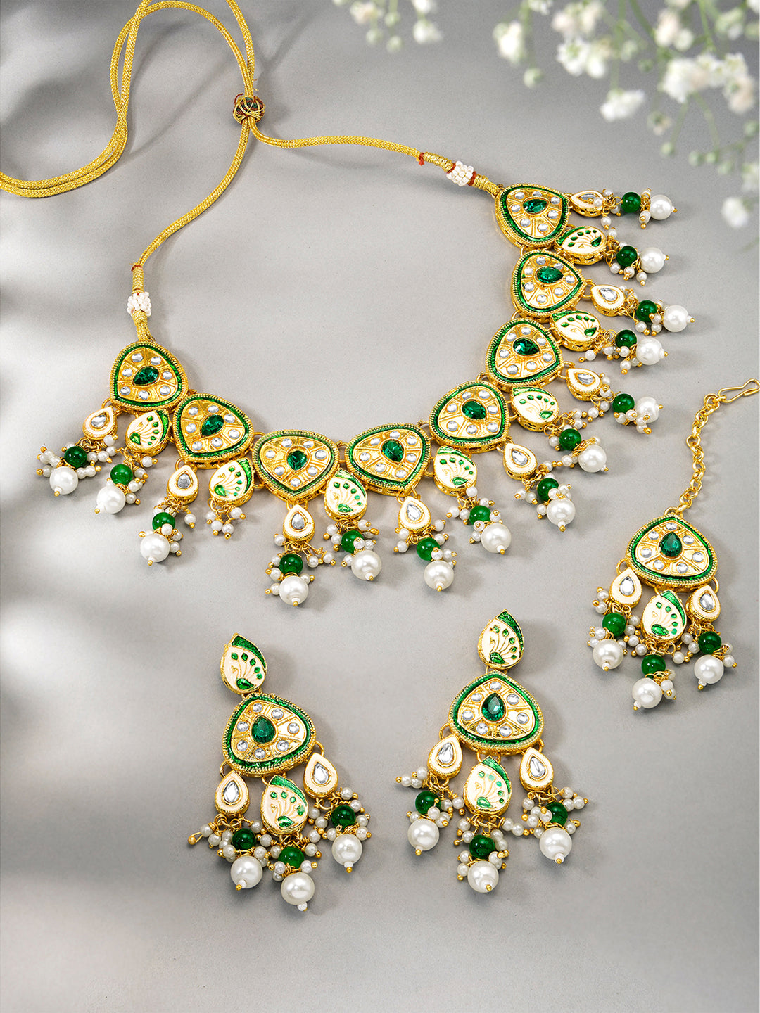 Earthy Glam Green Necklace Set