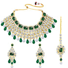 Royal Radiance Choker Set with Crystal - Green