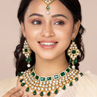 Royal Radiance Choker Set with Crystal - Green