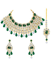 Royal Radiance Choker Set with Green Crystal