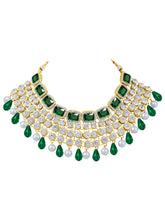 Royal Radiance Choker Set with Green Crystal