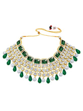 Royal Radiance Choker Set with Crystal - Green
