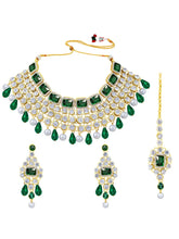 Royal Radiance Choker Set with Crystal - Green