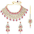 Royal Radiance Choker Set with Crystal - Pink