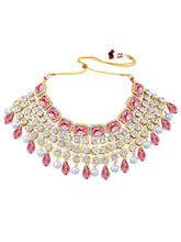 Royal Radiance Choker Set with Crystal - Pink