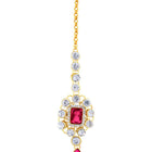 Royal Radiance Choker Set with Crystal - Rani Pink