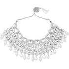 Royal Radiance Choker Set with Crystal - Rodium White
