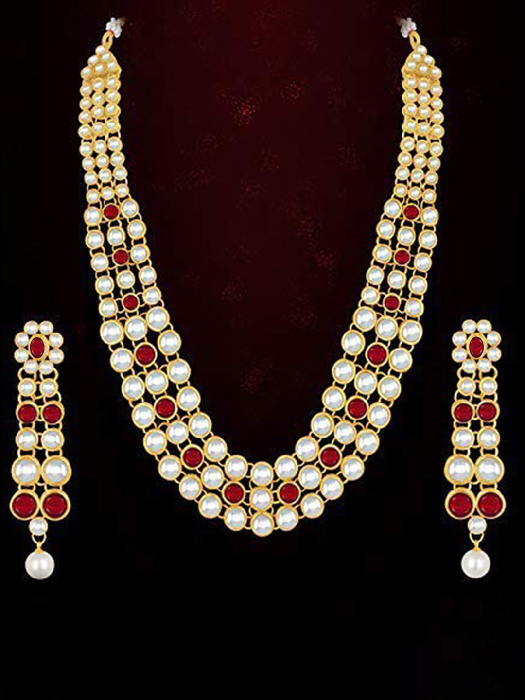 Celebrity Influence Anushka Sharma's Maroon Kundan Necklace Set