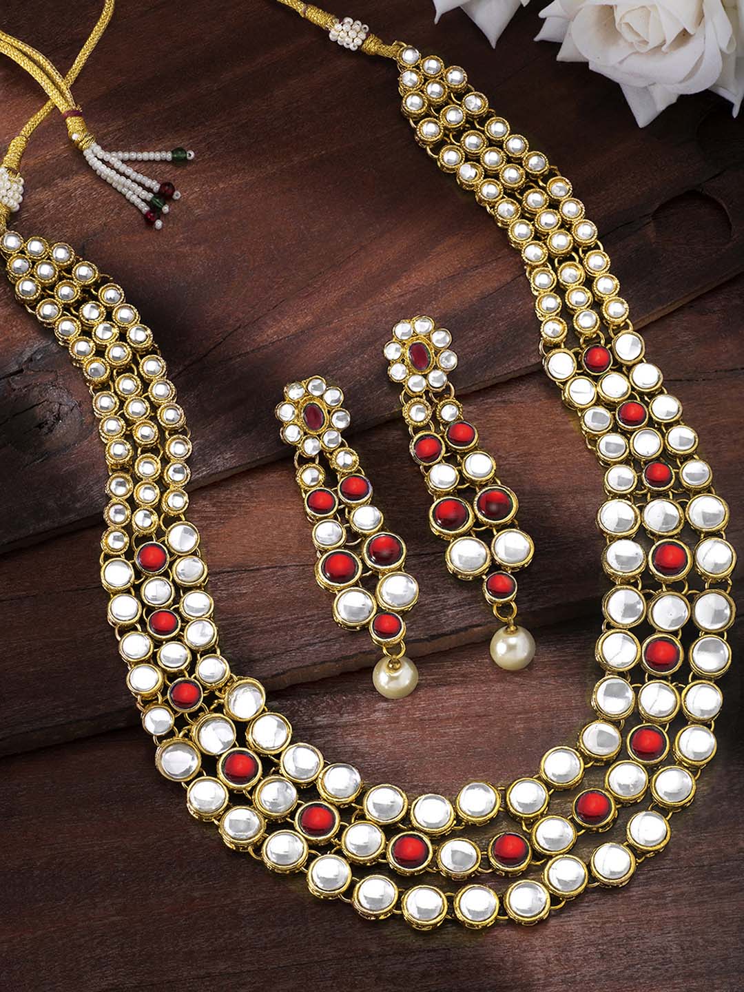 Celebrity Influence Anushka Sharma's Maroon Kundan Necklace Set